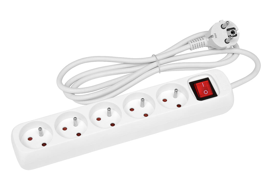 přívod prodlužovací  3m, 5 zásuvek s vypínačem 0.6Kg MAT MAXMIX Sklad14 105287