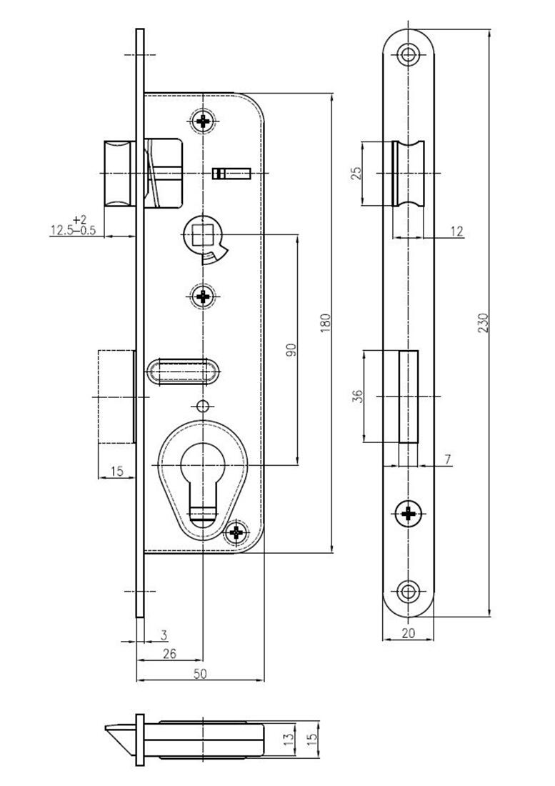 zámek zadl. G223 - 90/48-50 P 0.44 Kg MTA MAXMIX Sklad14 498461