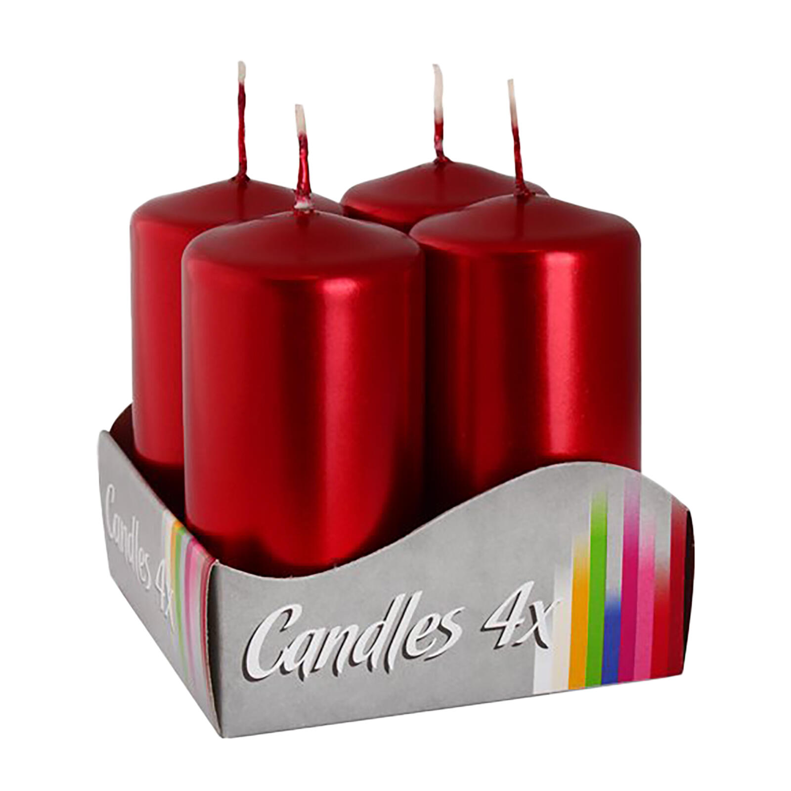 svíčka adventní 80x40mm ČRV metalická lesk. (4ks) 0.34 Kg MTA MAXMIX Sklad14 665760
