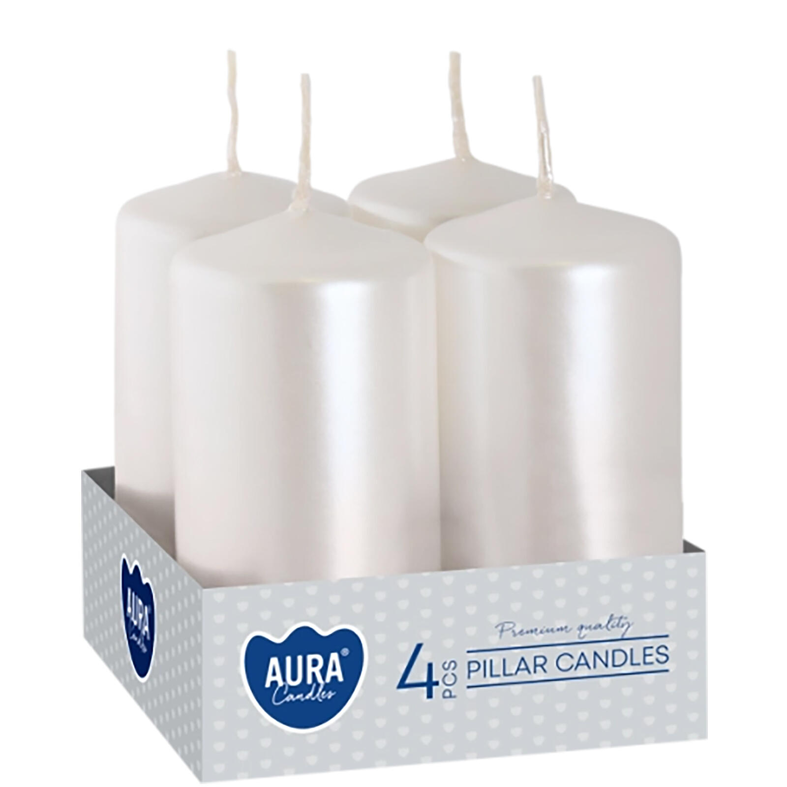 svíčka adventní 80x40mm BÍ metalická lesk. (4ks) 0.32 Kg MTA MAXMIX Sklad14 665773 5906927490007