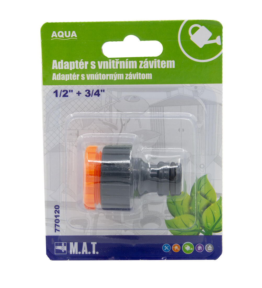 adaptér s vnitřním závitem 1/2" + 3/4" AQUA 0.03 Kg MTA MAXMIX Sklad14 770120