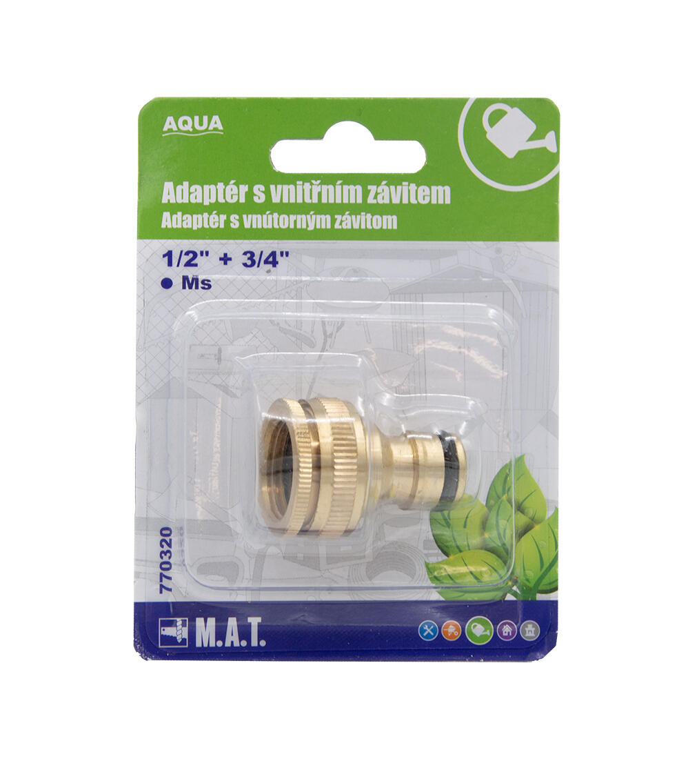 adaptér s vnitřním závitem 1/2" + 3/4" Ms  AQUA 0.09 Kg MTA MAXMIX Sklad14 770320