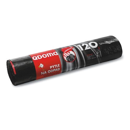 pytle na odpadky zatahovací 120l (10ks) 70x100cm ČER 35µ 0.36Kg MAT MAXMIX Sklad14 281404