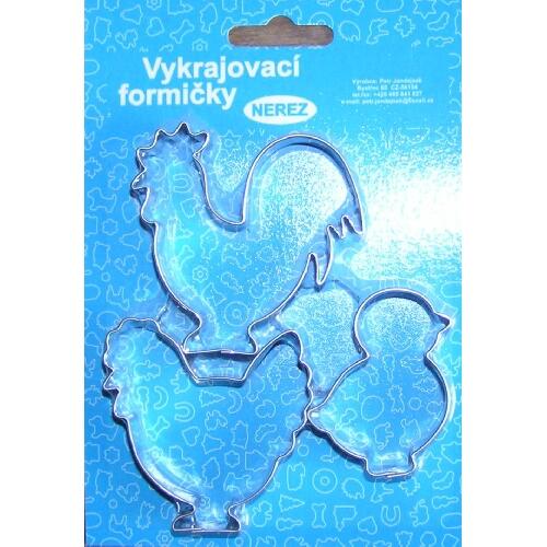 vykraj. cukr. sada velikonoční (SLEPICE,KUŘE,KOHOUT) nerez 0.04 Kg MTA MAXMIX Sklad14 391445