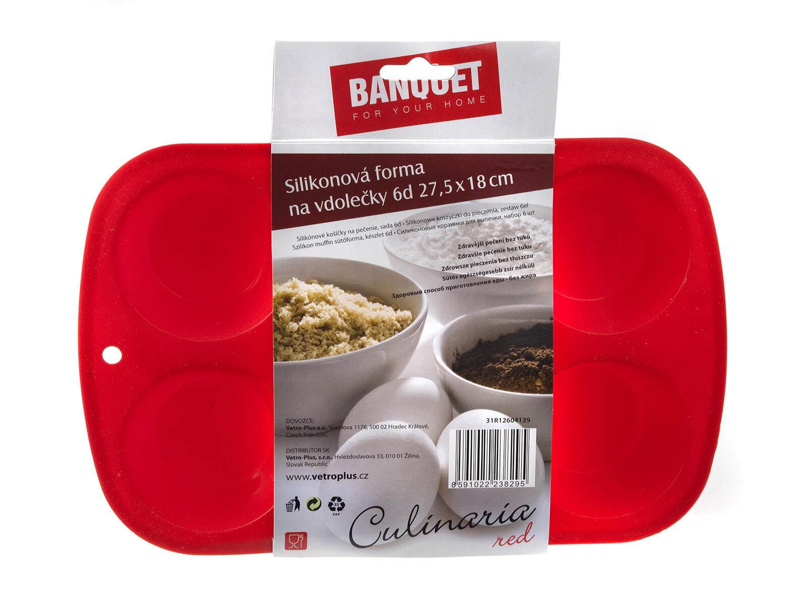 forma na muffiny  6ks 27,5x18x3,2cm silikon ČRV CULINARIA 0.14 Kg MTA MAXMIX Sklad14 268488