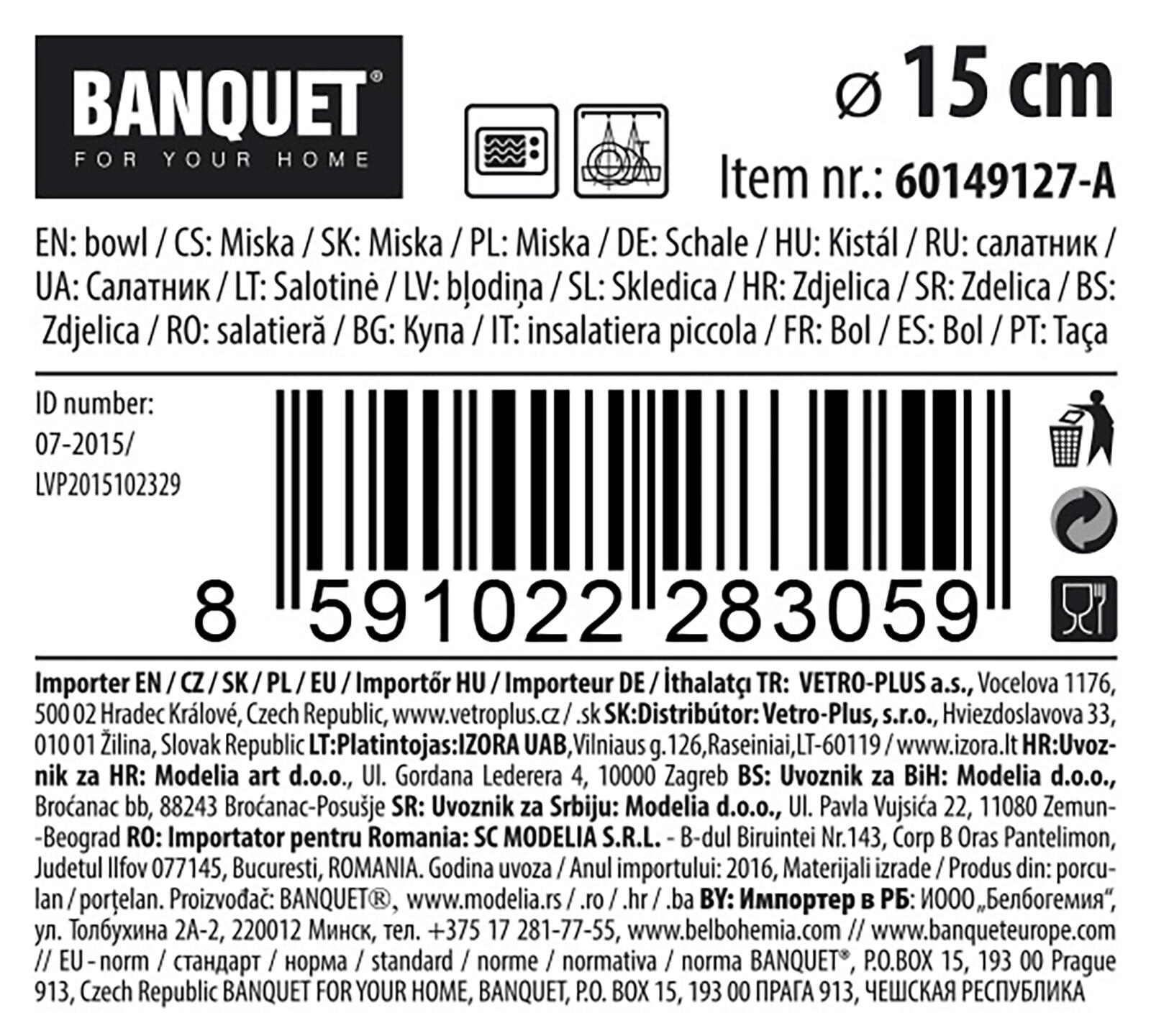 miska 15,5cm porcelánová BÍ