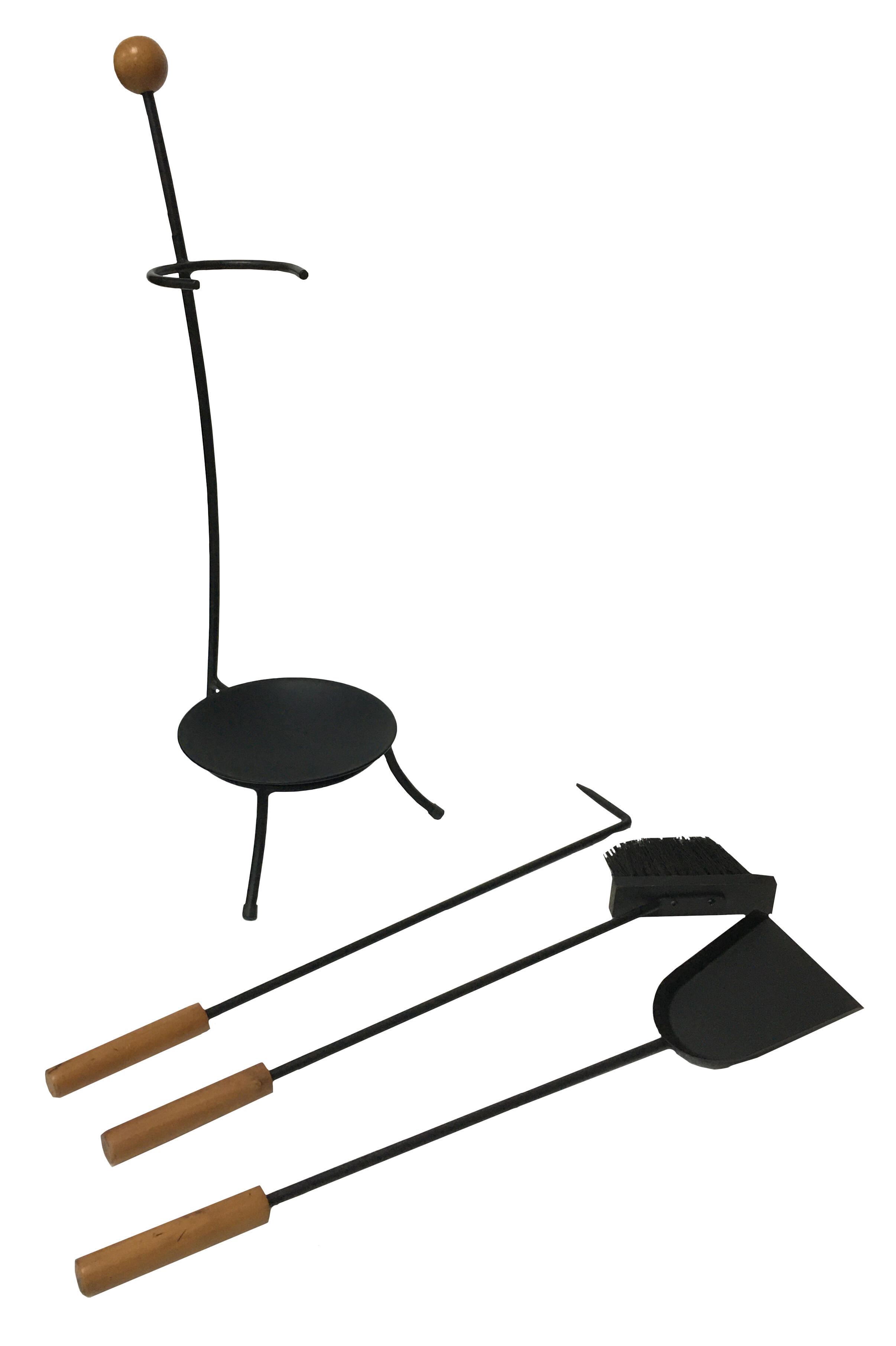 nářadí krb.v.67cm, ČER ocel/dřevo, sada 3díl. se stojánkem 3.06 Kg MTA MAXMIX Sklad14 760117