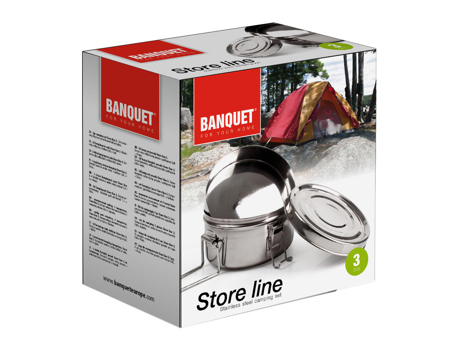 ešus 3díl. (14cm,víko,talíř) nerez STORE LINE 2