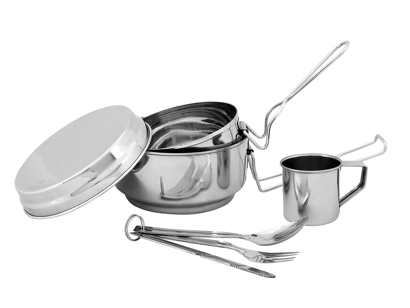 ešus 7díl. (15cm,13cm,víko,hrnek,3xpříbor) nerez STORE LINE
