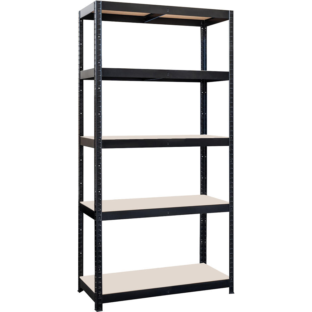 regál  900x450x1800mm, 5 polic, ocel ČER + MDF deska 16.4Kg MAT MAXMIX Sklad14 791476