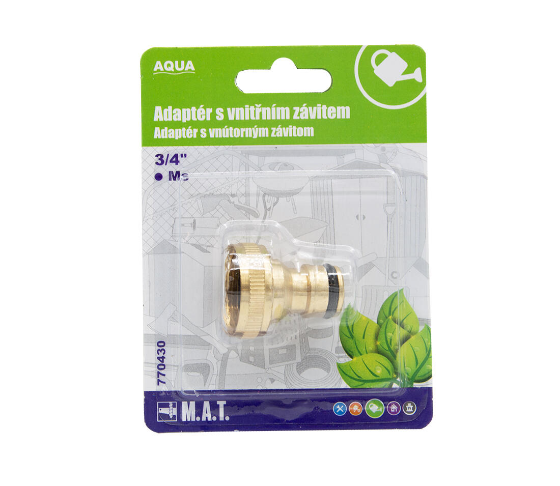 adaptér s vnitřním závitem 3/4" Ms  AQUA 0.04 Kg MTA MAXMIX Sklad14 770430