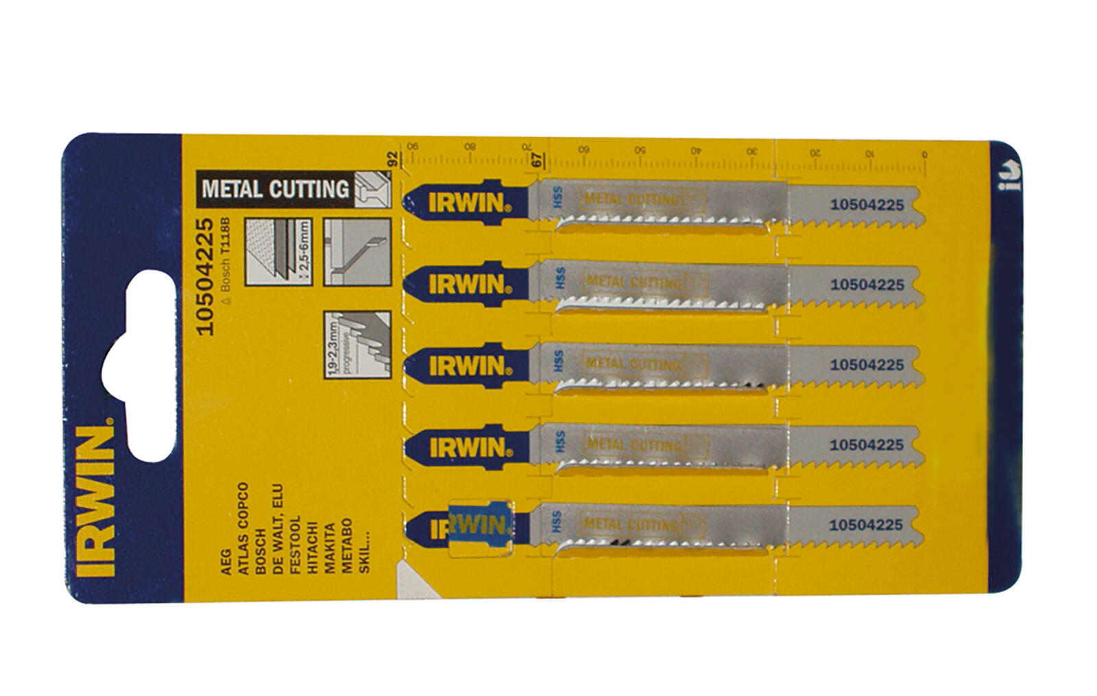 list pil.přím. sada HSS-T118B  92 kov (5ks)  IRWIN 0.03 Kg MTA MAXMIX Sklad14 471446