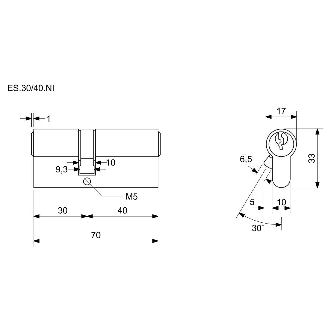 vložka cylindrická 30+40 6kl. Ni, 3.třída bezpečnosti  RICHTER 0.3 Kg MTA MAXMIX Sklad14 495006