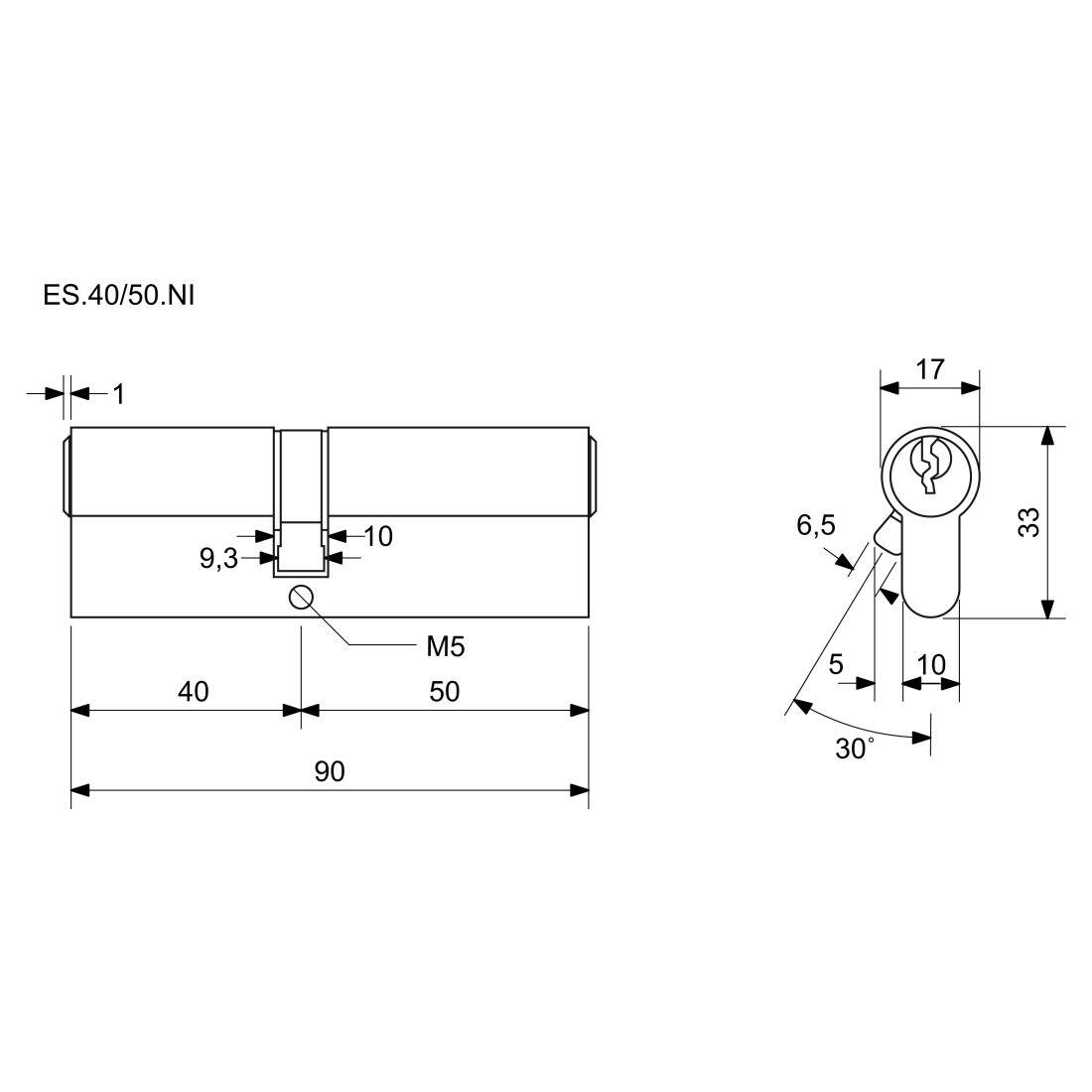 vložka cylindrická 40+50 6kl. Ni, 3.třída bezpečnosti  RICHTER 0.36 Kg MTA MAXMIX Sklad14 495018