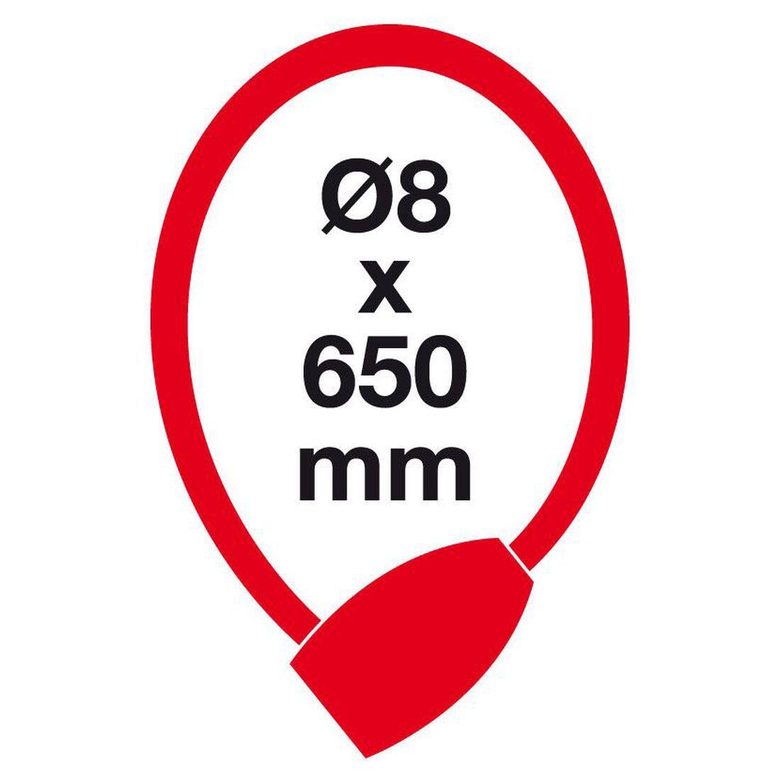 zámek lankový  8x 650mm 2 kl. ZE RICHTER 0.12 Kg MTA MAXMIX Sklad14 495043