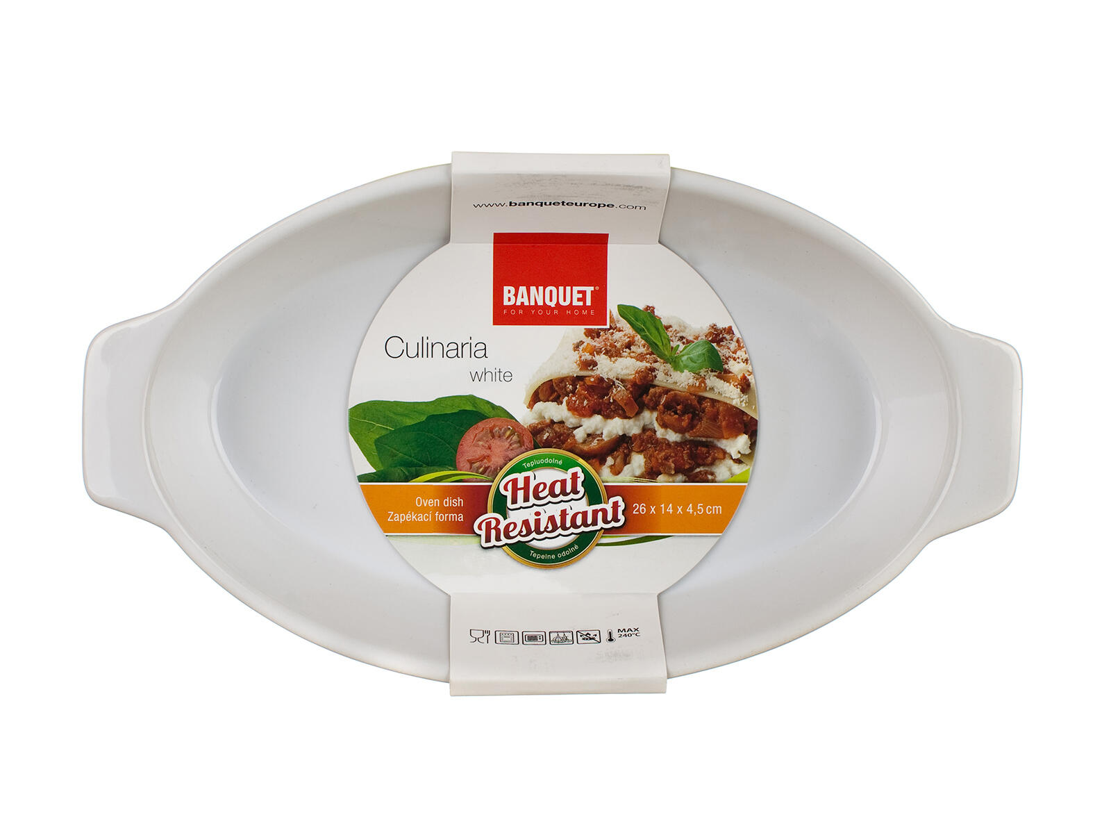 forma zapékací ovál. 26x14cm CULINARIA keramická BÍ 0.58 Kg MTA MAXMIX Sklad14 325599