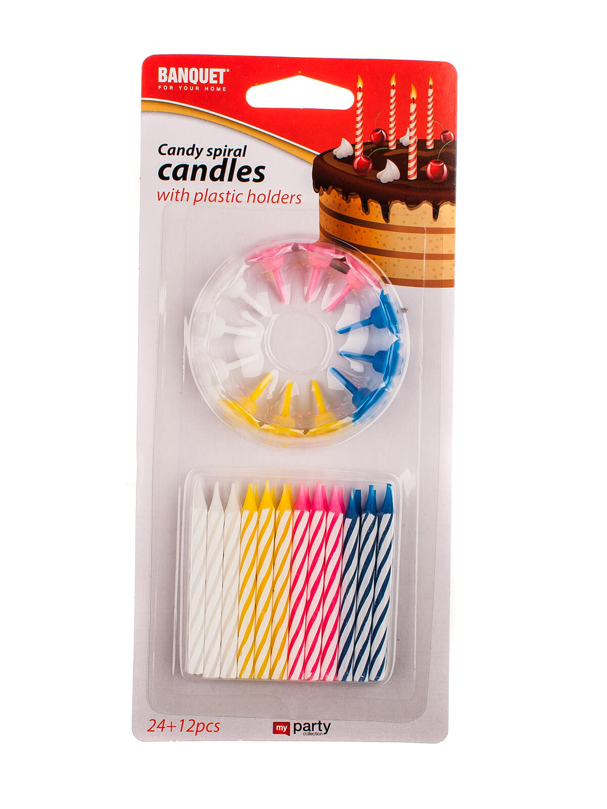 svíčka narozeninová 6x0,5cm (24 svíček,12 bodců) mix barev MY PARTY 0.03 Kg MTA MAXMIX Sklad14 325778