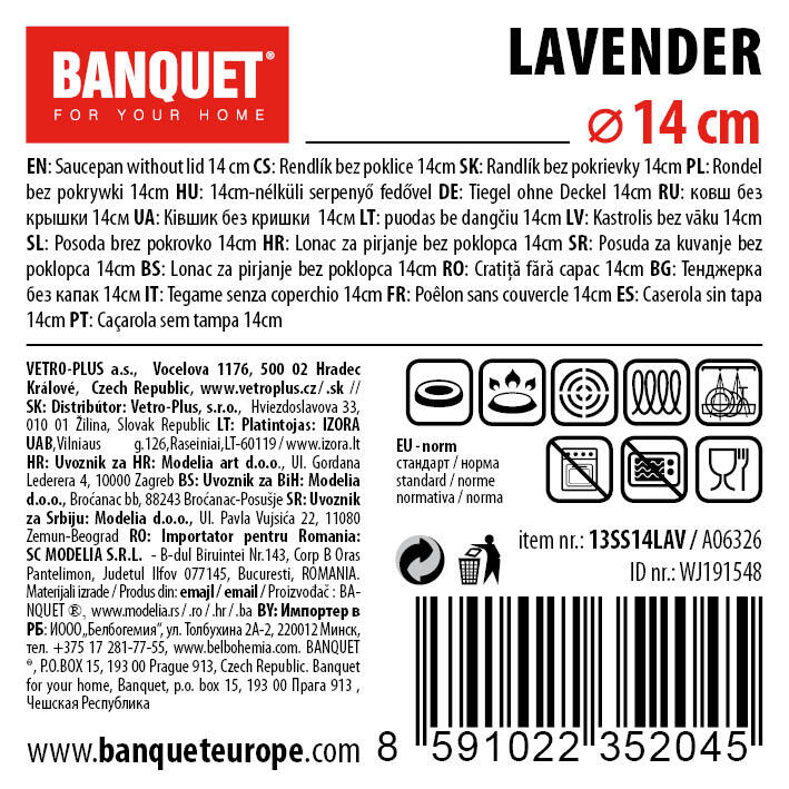 rendlík LAVENDER 14cm 0,65l dlouhá rukojeť 0.26 Kg MTA MAXMIX Sklad14 325799