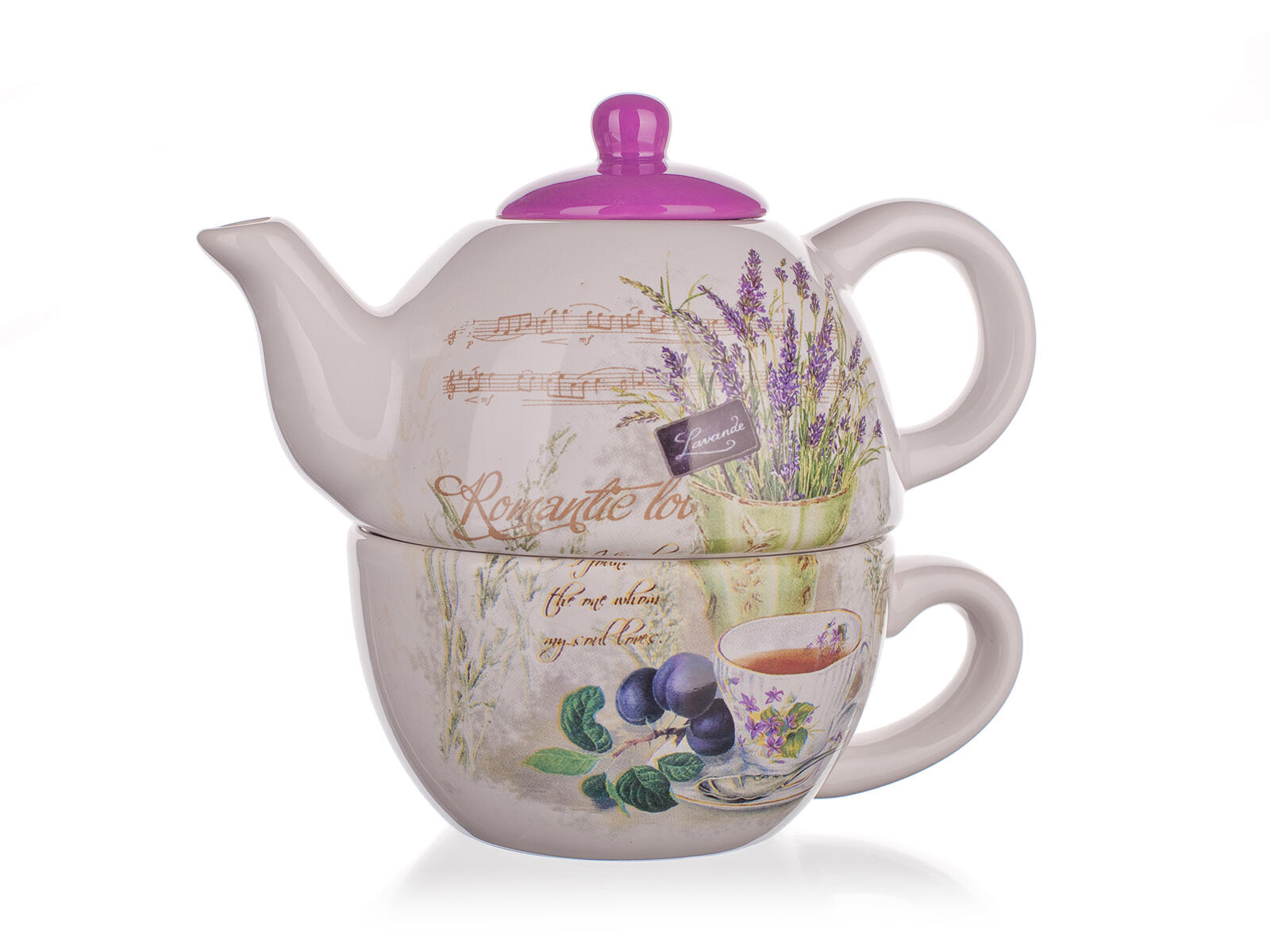 konvička 360ml + šálek 330ml LAVENDER keramika 0.58 Kg MTA MAXMIX Sklad14 325813