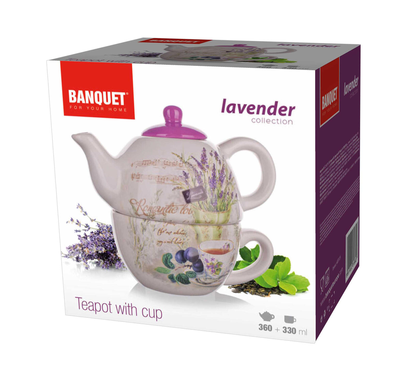 konvička 360ml + šálek 330ml LAVENDER keramika 0.58 Kg MTA MAXMIX Sklad14 325813