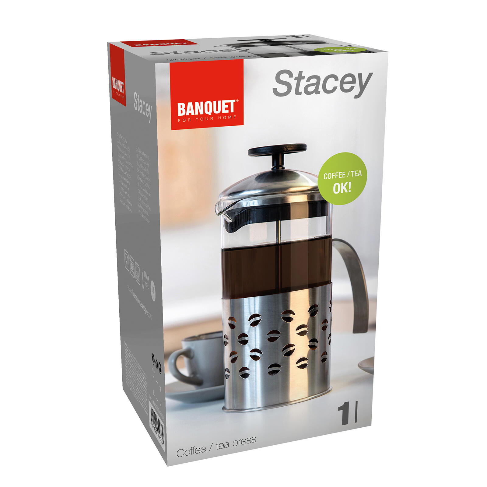 konvice na kávu STACEY 1l sklo+nerez+PH 0.73 Kg MTA MAXMIX Sklad14 325854 8591022304372