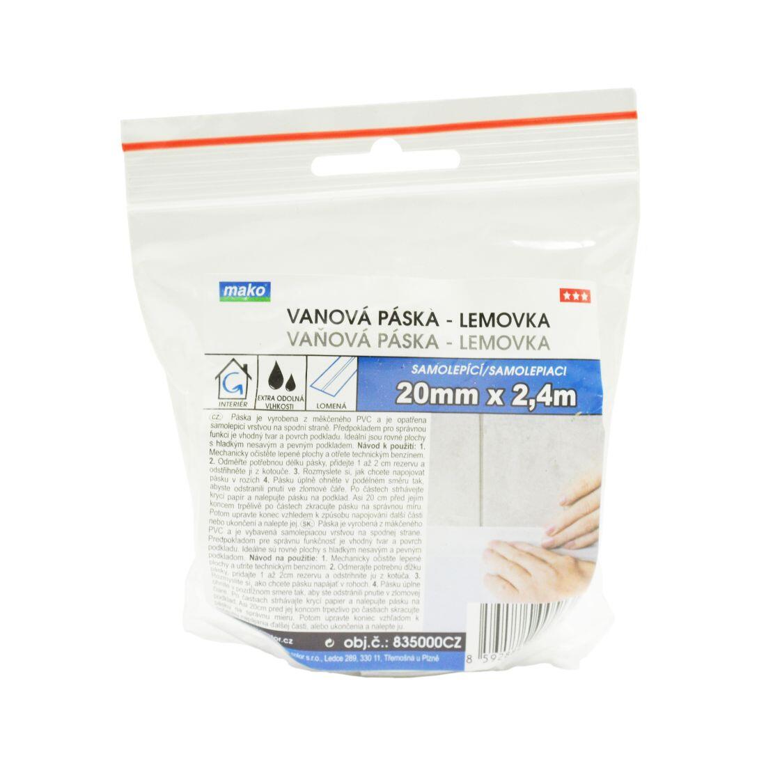 páska vanová lemovka 22mm/2,4m BÍ 0.12 Kg MAXMIX Sklad14 825559 27