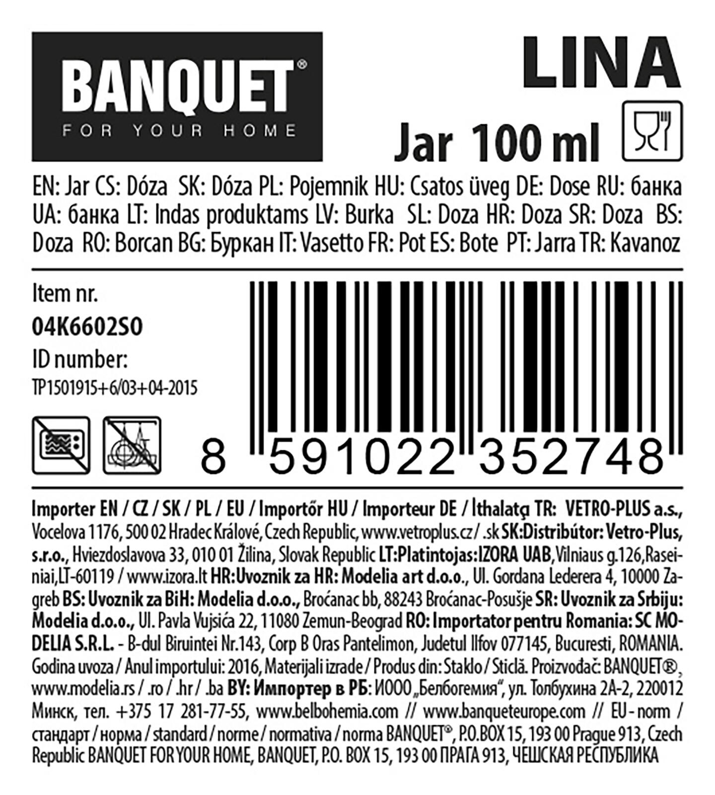 dóza hermetická 100ml skl. s patentním uzávěrem LINA OR 0.19 Kg MTA MAXMIX Sklad14 325954