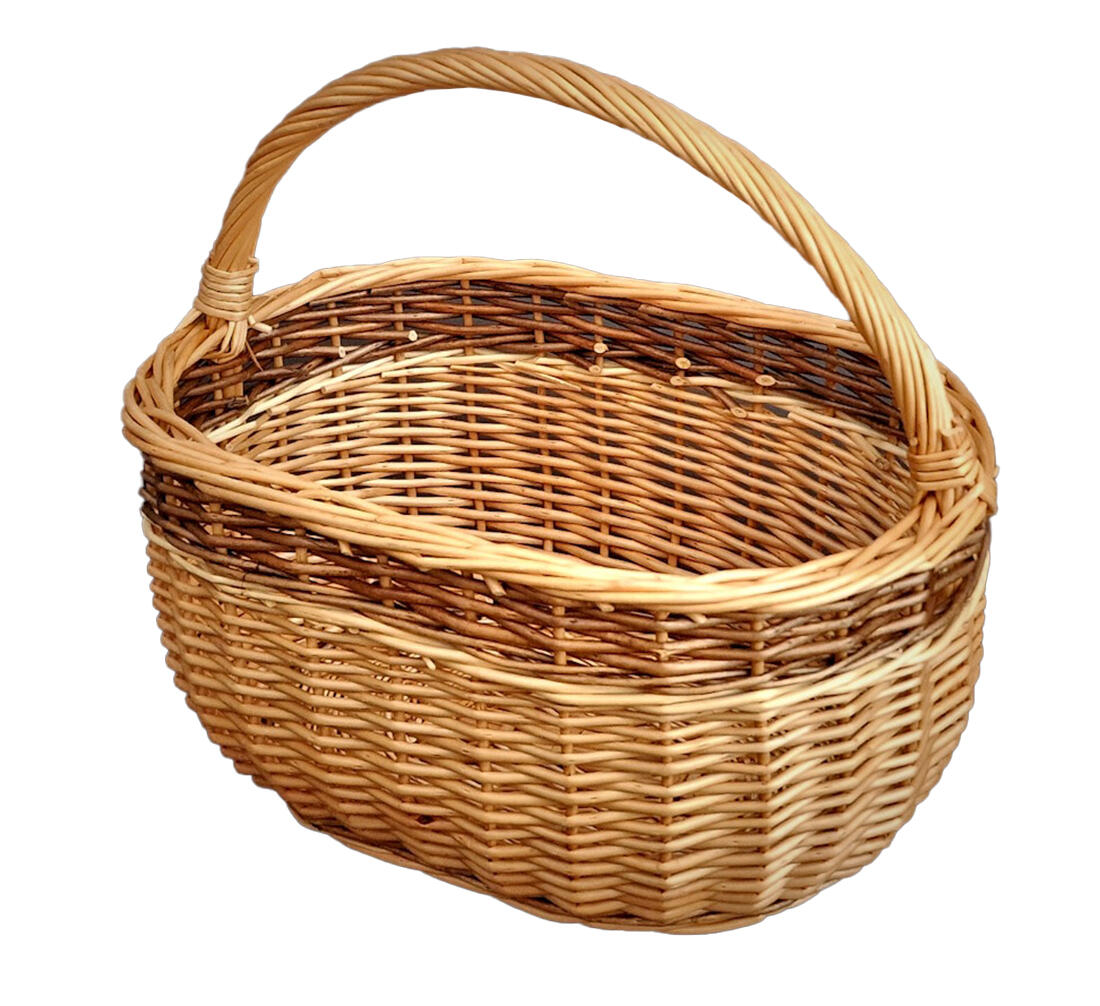 košík nákupní oválný 36x25x30cm, ucho podél, lak., NOVÝ 0.8Kg MAT MAXMIX Sklad14 331080