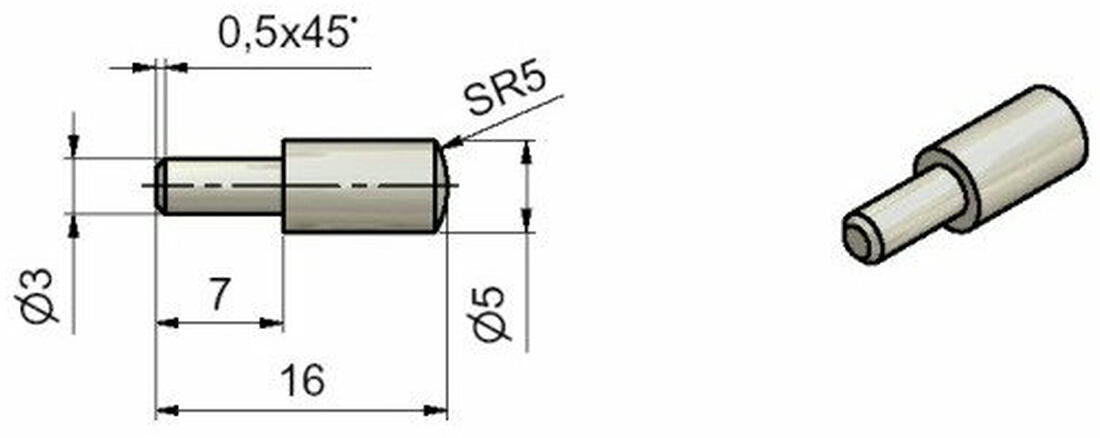 podpěra čípková 5/3 Ni           (500ks) 0.87 Kg MTA MAXMIX Sklad14 479071