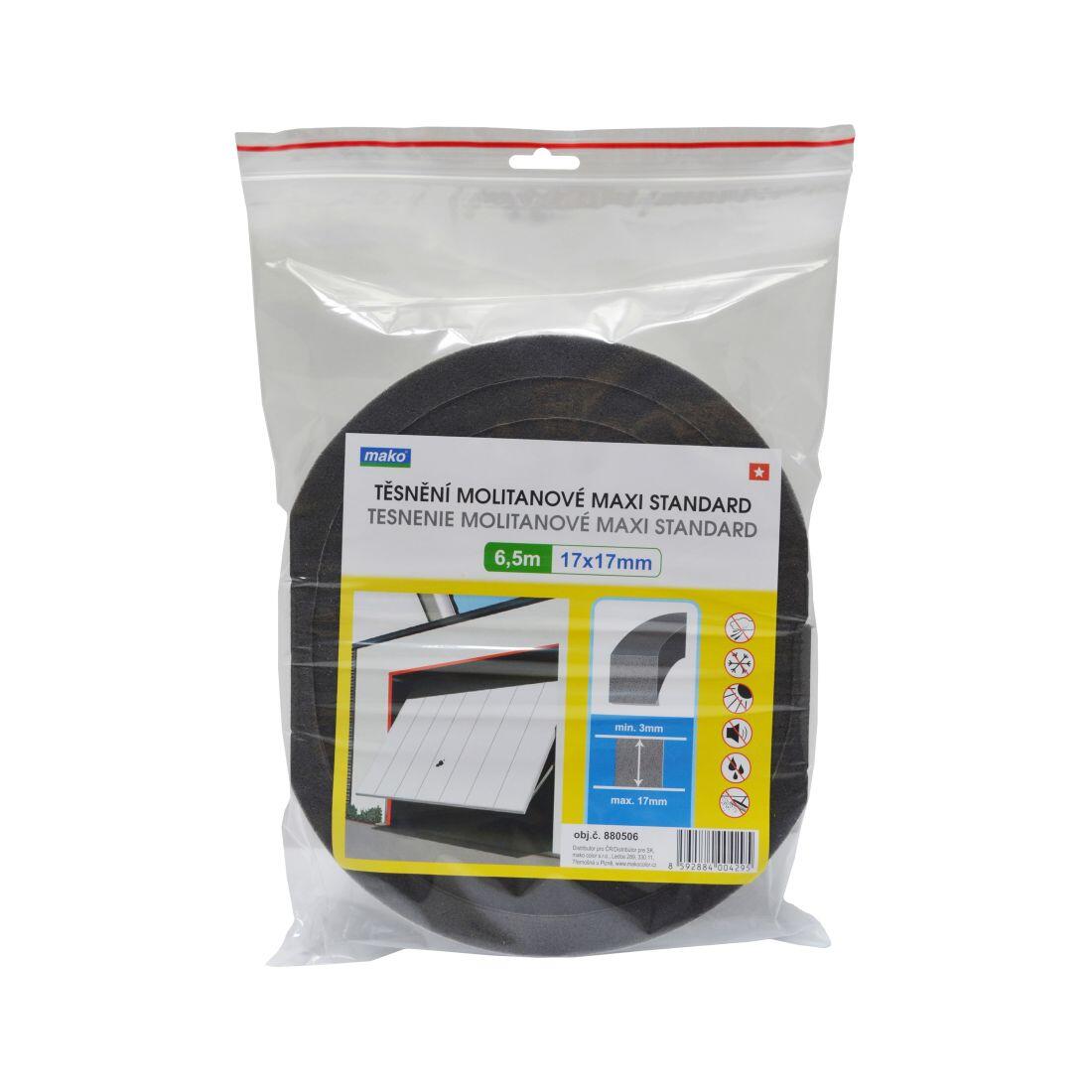 těsnění ok. molitan MAXI 17x17mm ANTR (6,5m)  MAKO 0.05 Kg MTA MAXMIX Sklad14 826305