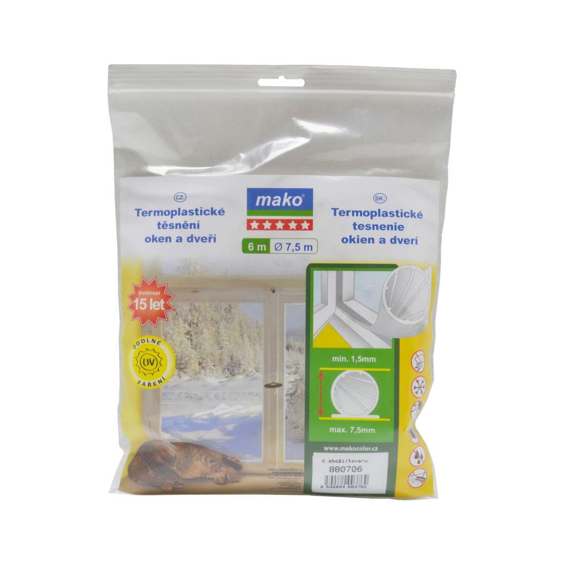 těsnění ok.a dveř.termoplast.EVO 7,5mm TRA (6,5m) MAKO 0.05 Kg MTA MAXMIX Sklad14 826307
