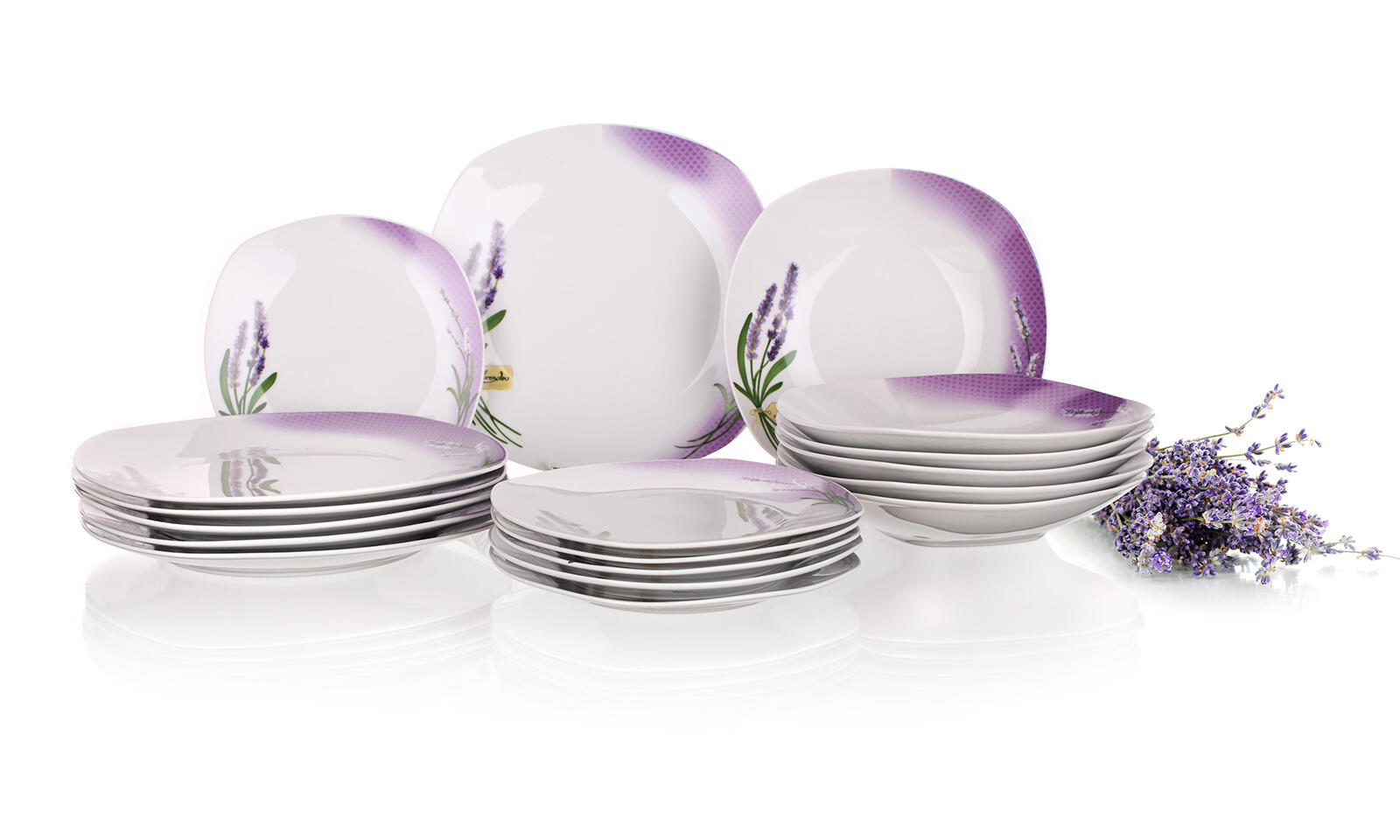 sada jídelní LAVENDER square 18díl. porcelánová 7.58 Kg MTA MAXMIX Sklad14 368962