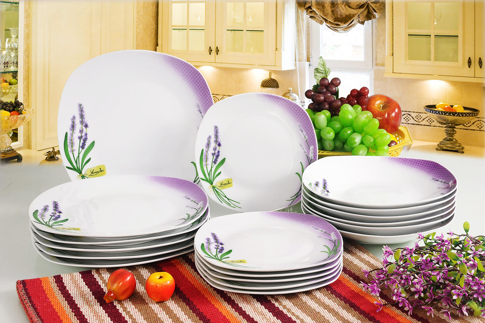 sada jídelní LAVENDER square 18díl. porcelánová 7.58 Kg MTA MAXMIX Sklad14 368962