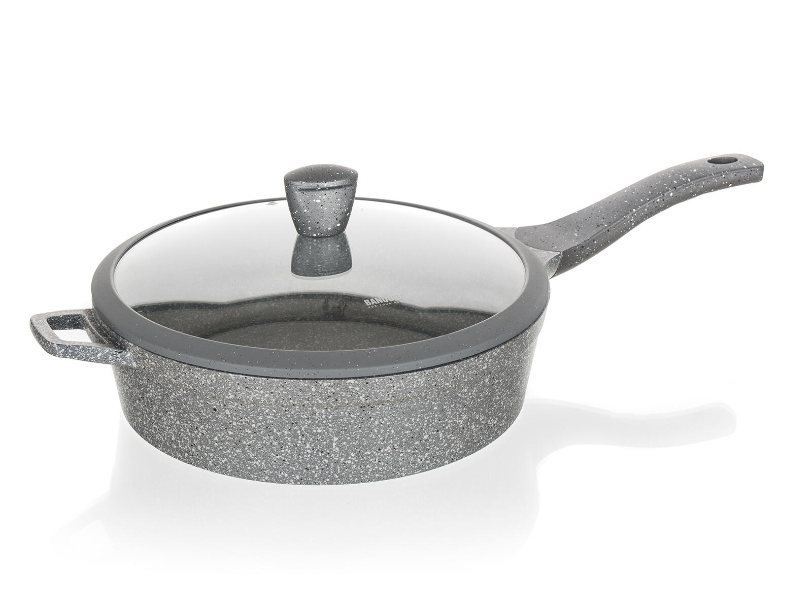 pánev 28x4,3cm nepřiln.povrch GRANITE GREY se skl.poklicí