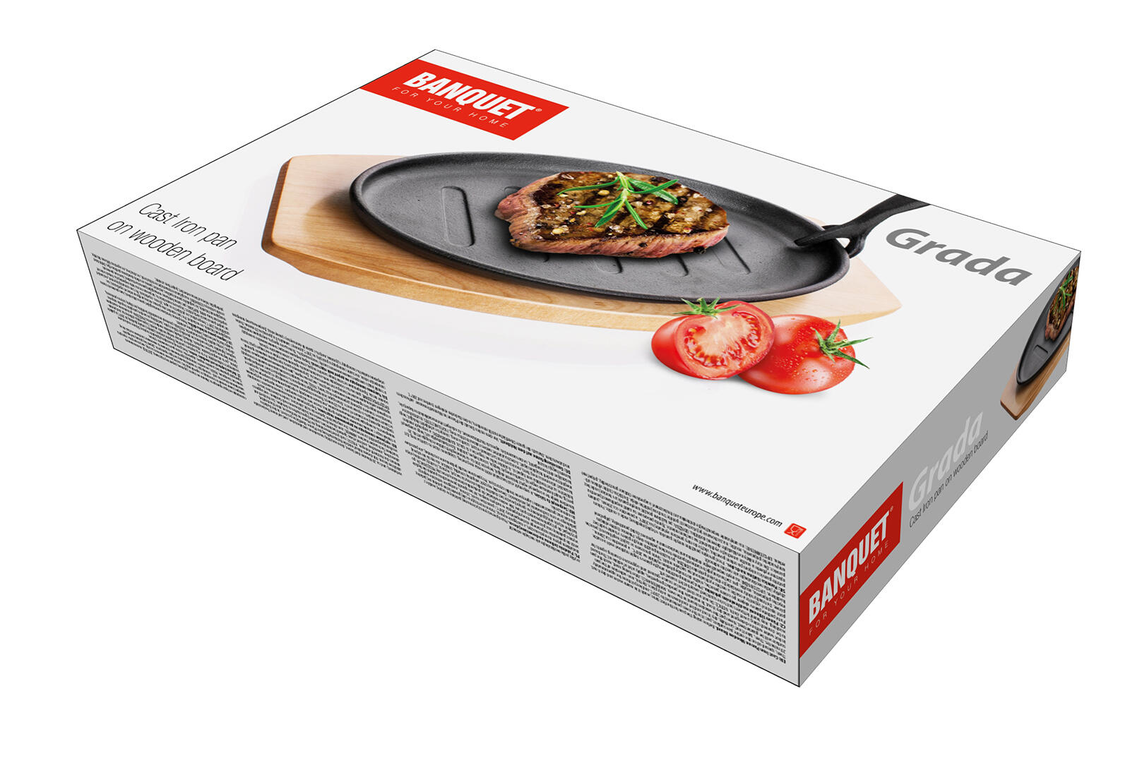 pánev 27x17,5cm GRADA litina + dřev.prkénko 1.57 Kg MTA MAXMIX Sklad14 325207