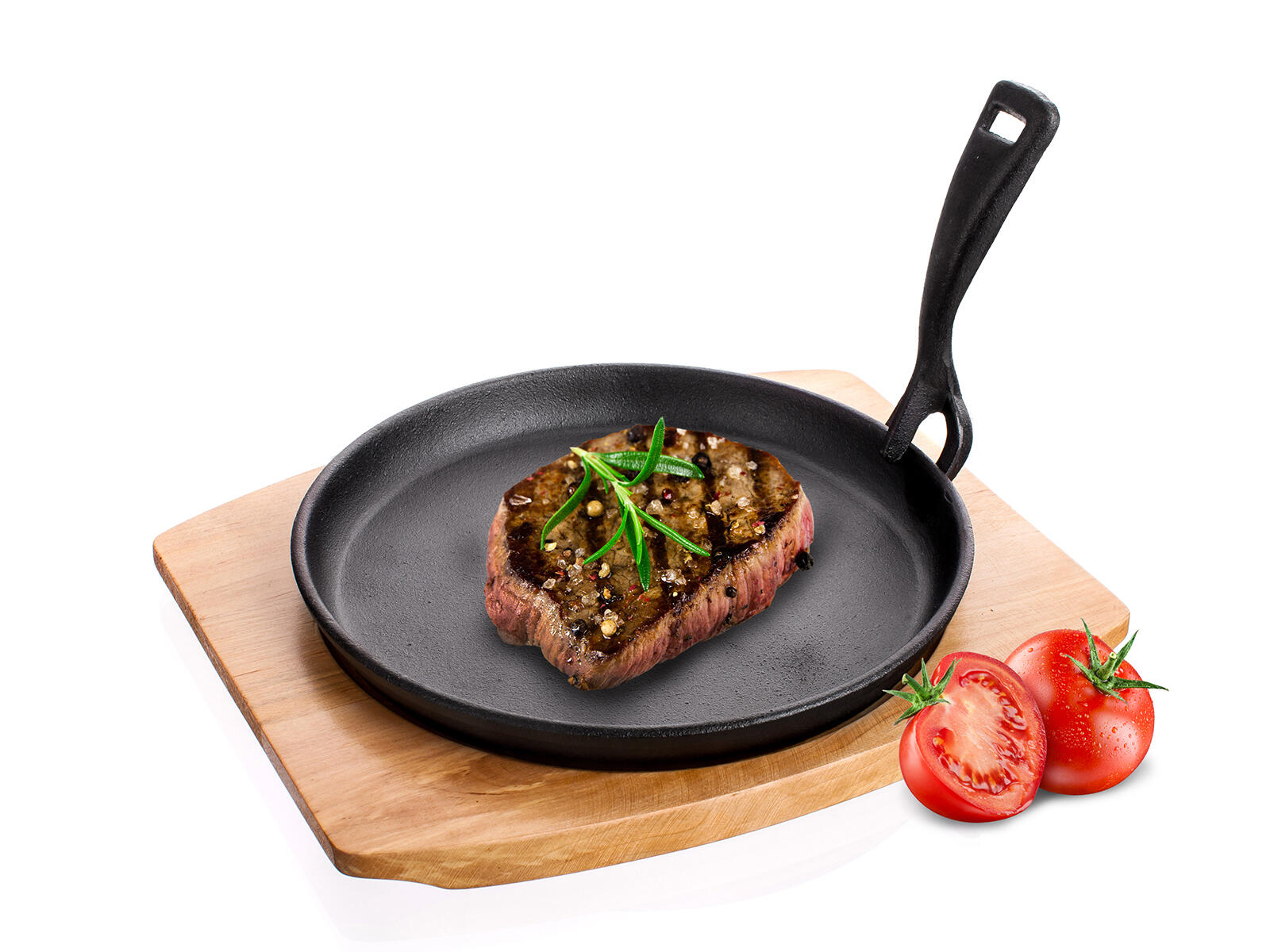 pánev 22cm GRADA litina + dřev.prkénko