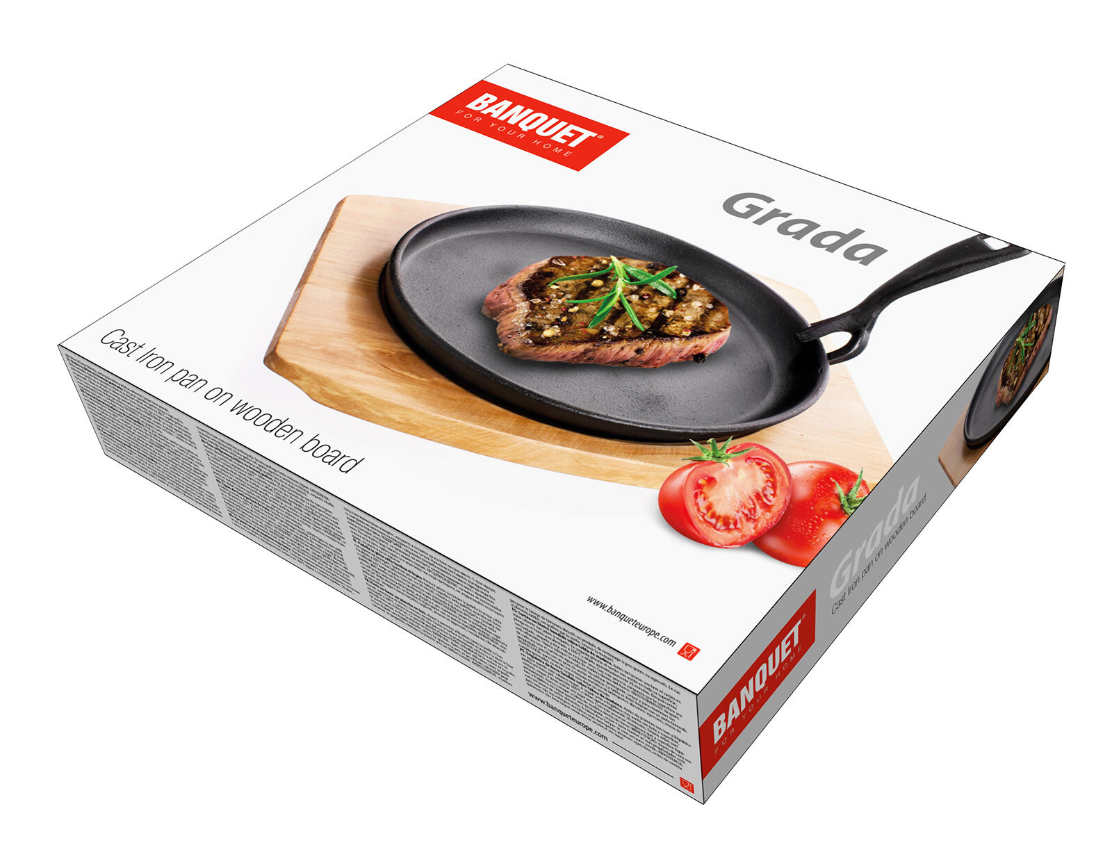 pánev 22cm GRADA litina + dřev.prkénko