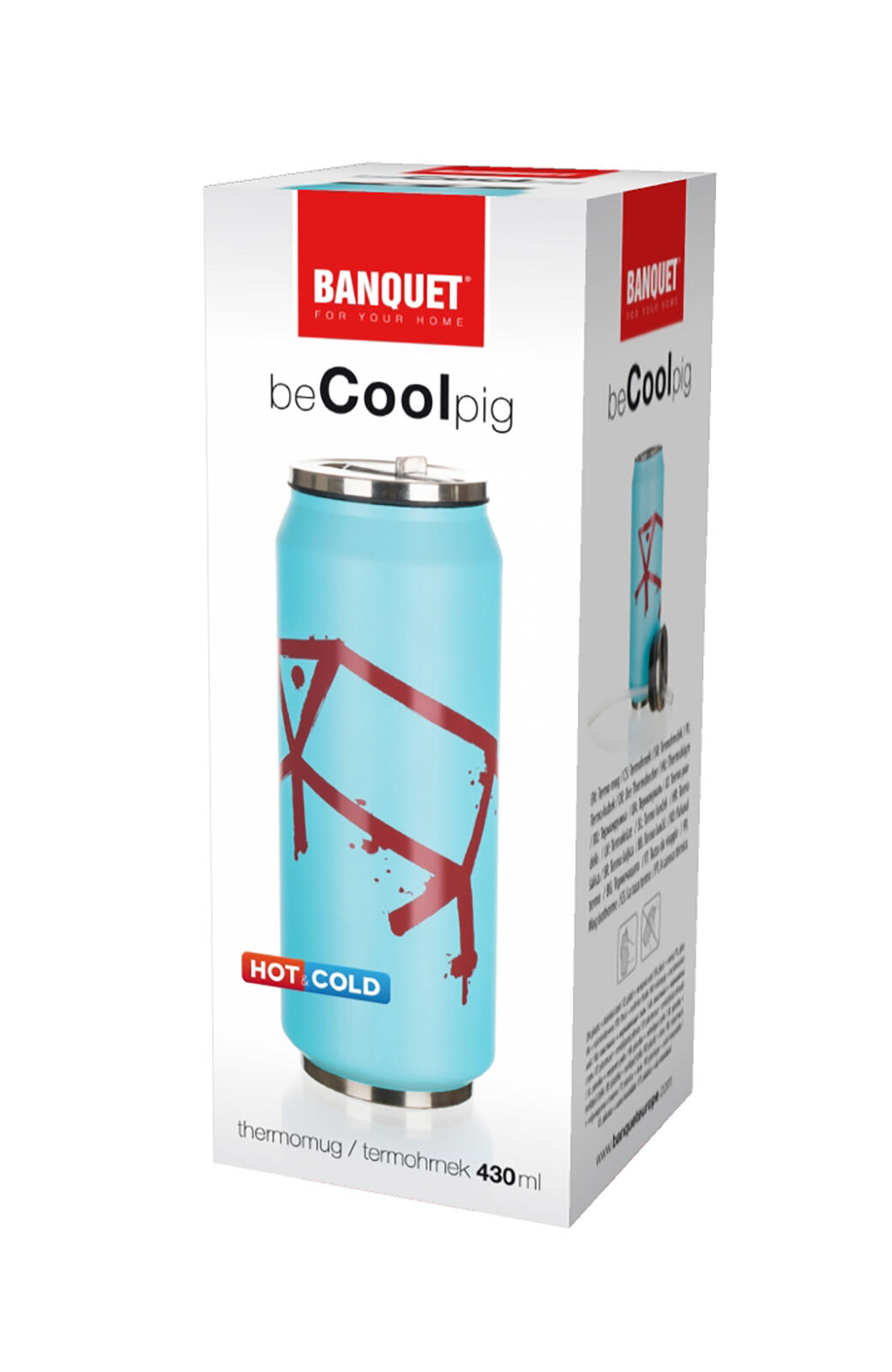 termoska 0,43l plechovka BE COOL PIG MO