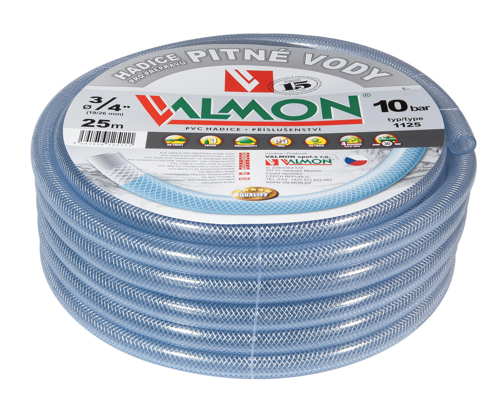 hadice 1125 1/2" (12.7/17.0) (25m) pro pitnou vodu, TRA 3.5 Kg MTA MAXMIX Sklad14 486141