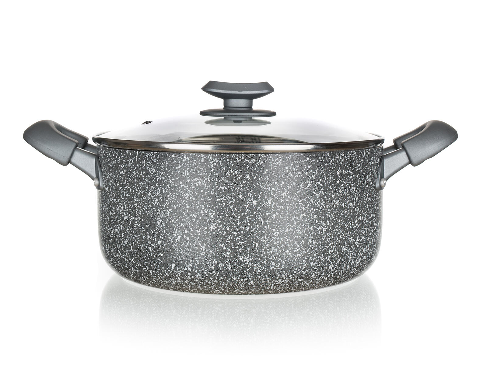 hrnec 18x8,5cm nepřiln.povrch GRANITE se skl.poklicí