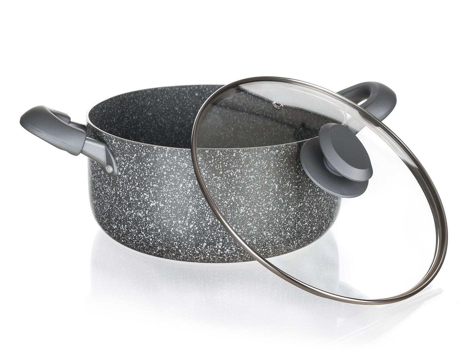 hrnec 24x11cm nepřiln.povrch GRANITE se skl.poklicí