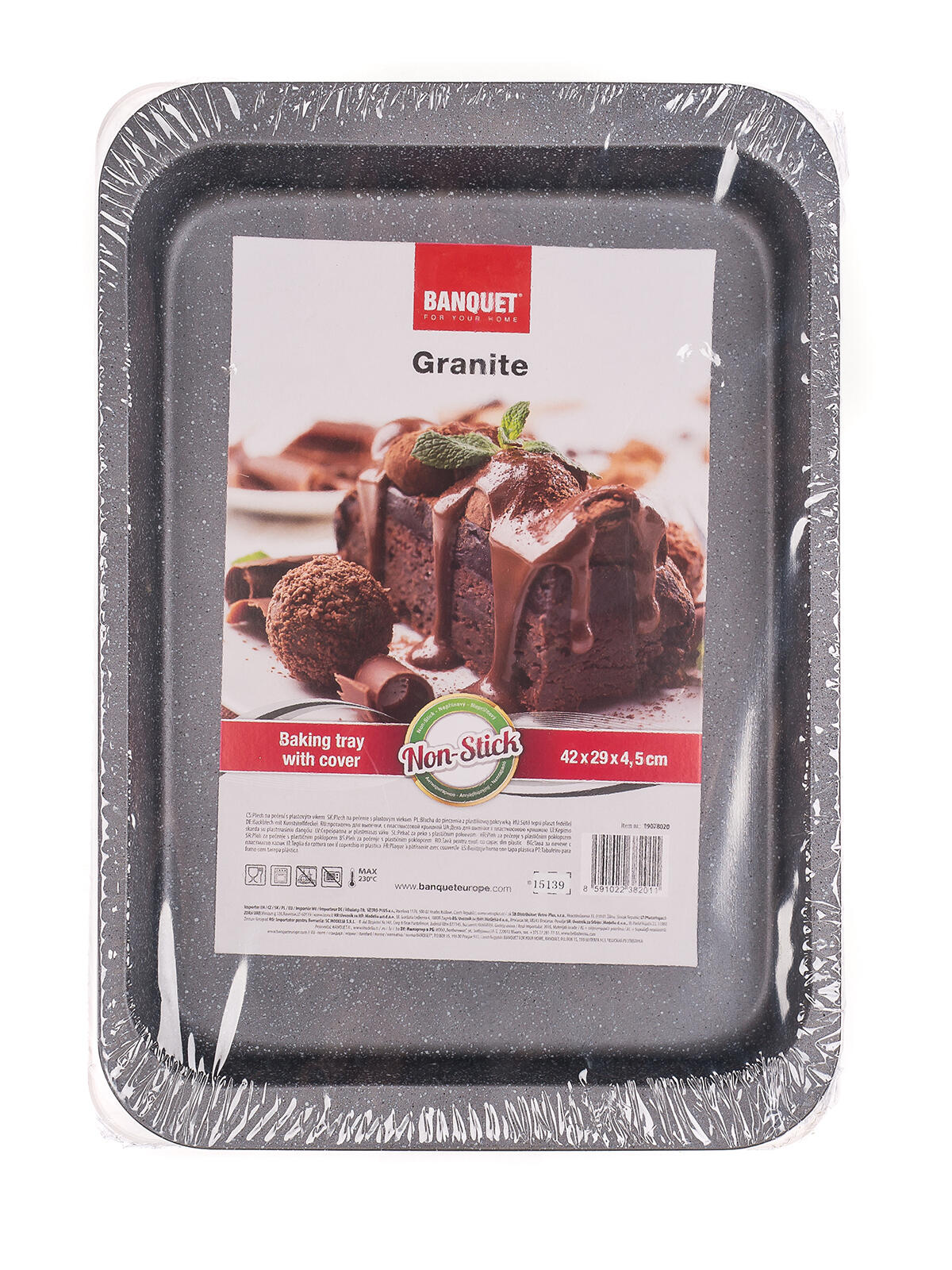 plech na pečení 42x29x4,5cm GRANITE nepřiln.povrch + víko PH 0.8 Kg MTA MAXMIX Sklad14 368990