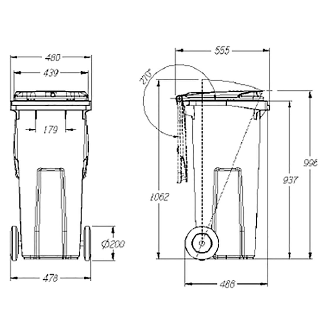 nádoba na odpadky 120l PH MO 7.86 Kg MTA MAXMIX Sklad14 487035