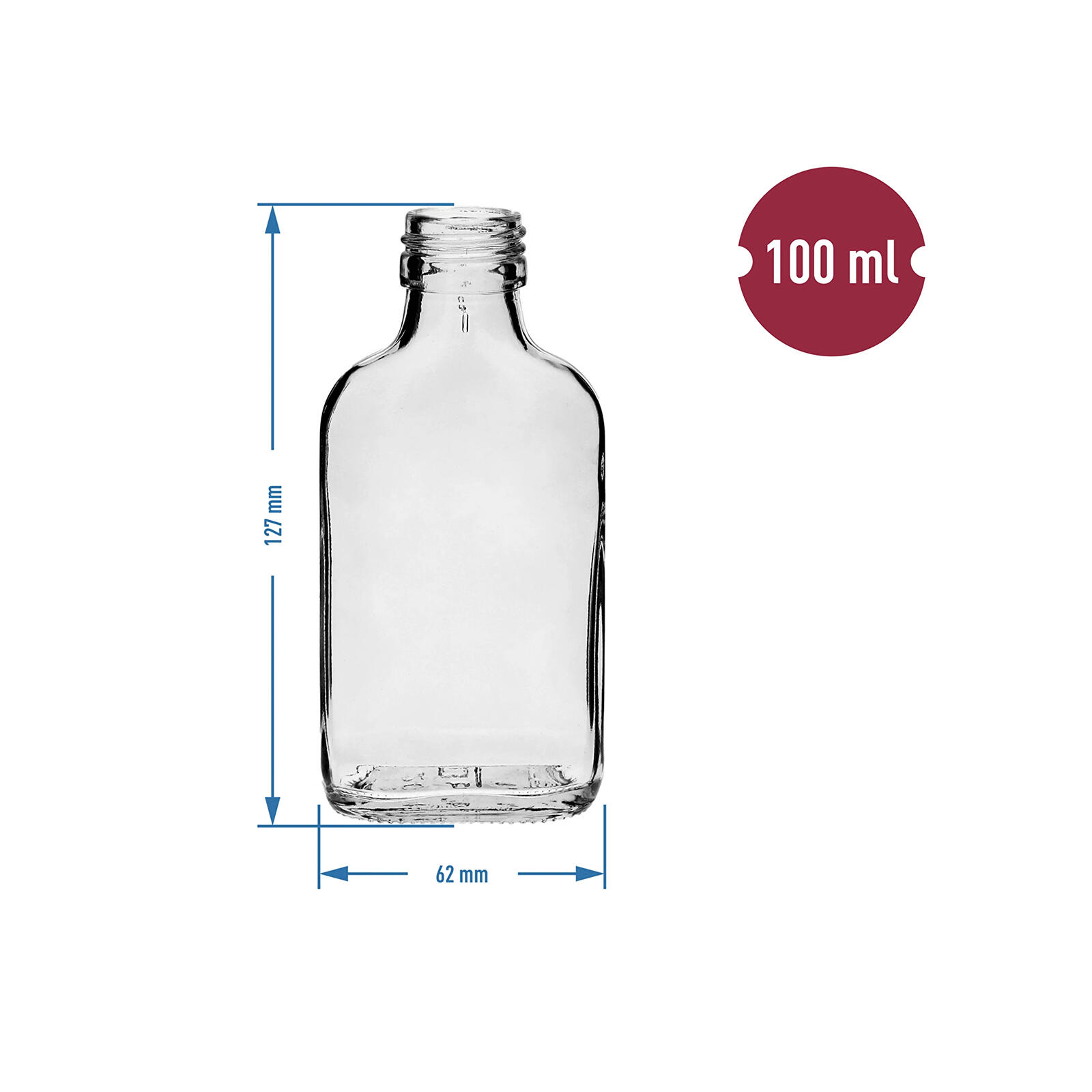 láhev placatka 100ml skleněná 0.12 Kg MTA MAXMIX Sklad14 330925