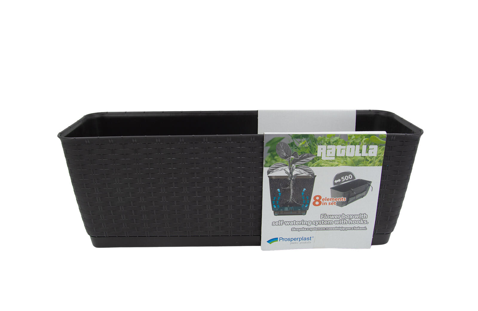truhlík RATOLLA PW 49,2x17,2x17,4cm HN tm. (440U) závěs. s miskou 0.82 Kg MTA MAXMIX Sklad14 344590