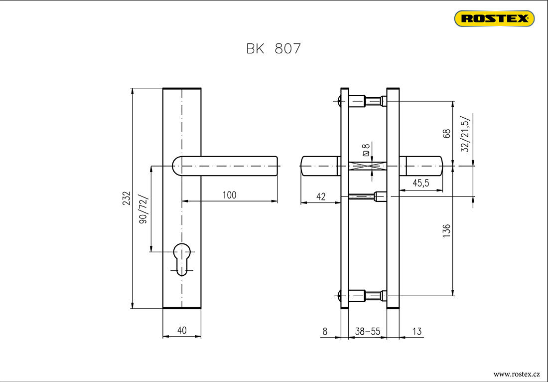kování bezp. 807/90mm Cr-nerez 1.46 Kg MTA MAXMIX Sklad14 496045