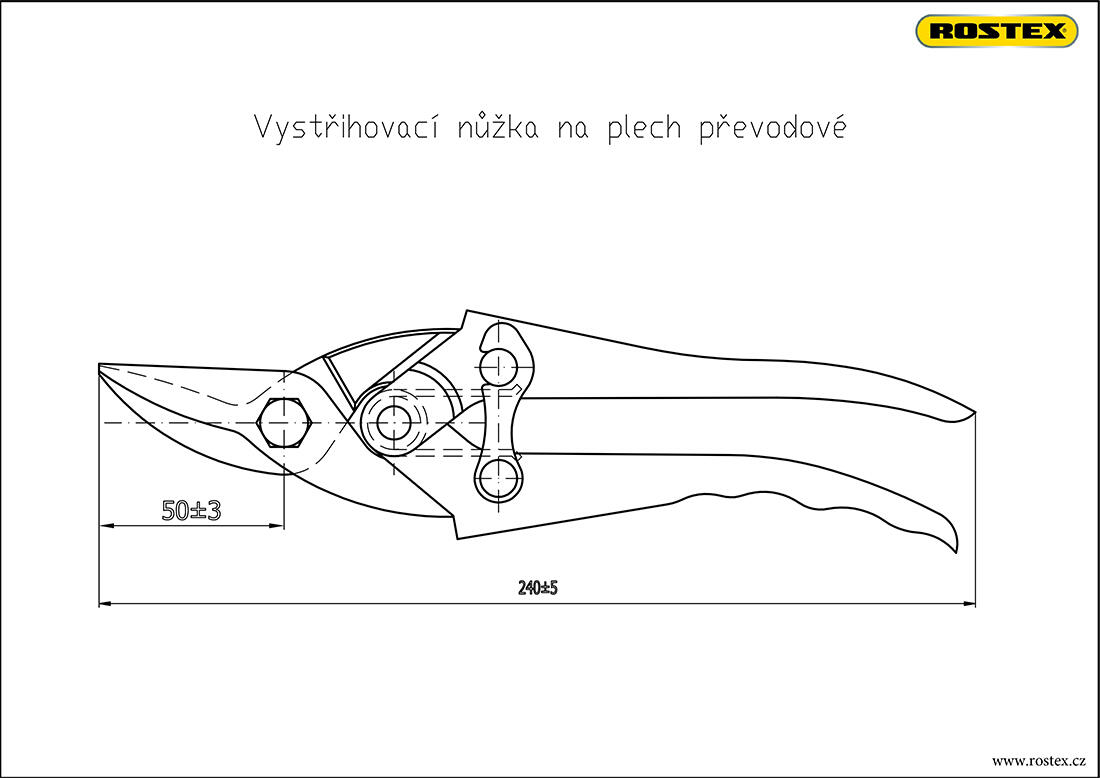 nůžky na plech 225mm P převodové 2325 0.5 Kg MTA MAXMIX Sklad14 496159