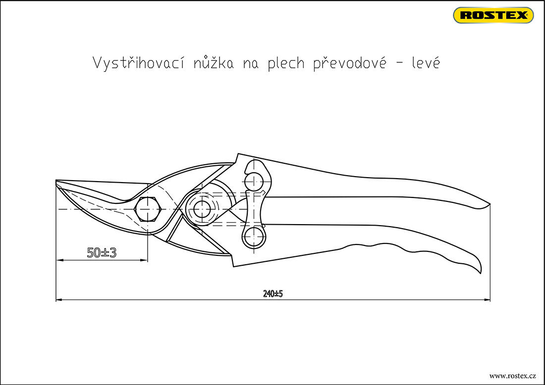 nůžky na plech 225mm L převodové 2326 0.5 Kg MTA MAXMIX Sklad14 496161