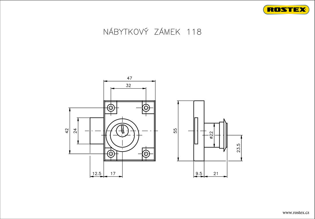zámek nábytkový 118/50 cyl.vlož. 0.17 Kg MTA MAXMIX Sklad14 496223