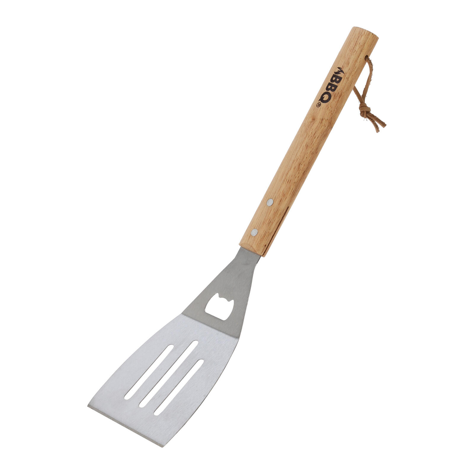 obracečka grilovací BBQ 46cm nerez, dřev.ruk.